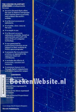 The Concise Planetary Ephemeris for 1950 to 2000 A.D. at Midnight The Concise Planetary Ephemeris for 1950 to 2000 A.D. at Midnight