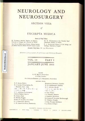 Neurology and Neurosurgery 1966