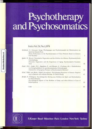 Psychotherapy and Psychosomatics 1974 Psychotherapy and Psychosomatics 1974