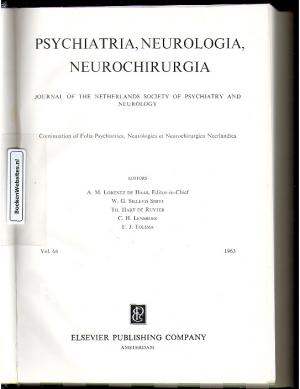 Psychiatria, Neurologia, Neurochirurgia 1963