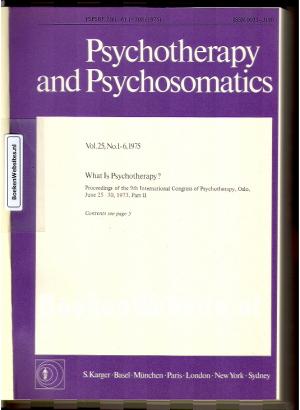 Psychotherapy and Psychosomatics 1975 Psychotherapy and Psychosomatics 1975