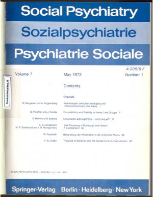 Social Psychiatry 1972