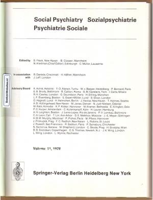 Social Psychiatry 1976