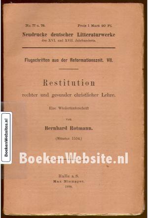 Restitution rechter und gesunder christlicher Lehre