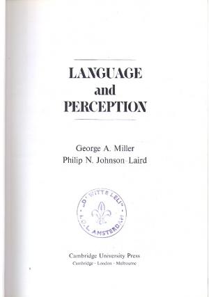 Language and Perception Language and Perception