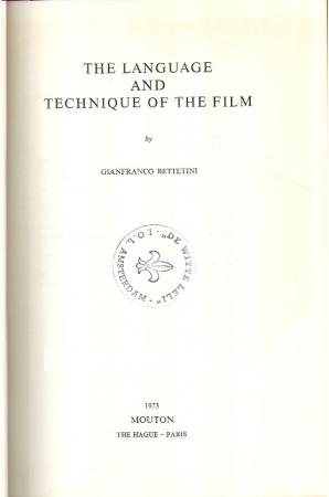 The Language and Technique of the Film The Language and Technique of the Film
