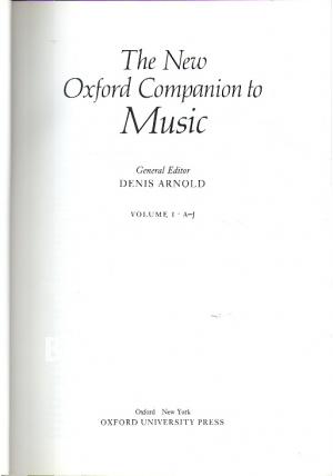 The New Oxford Companion to Music 1