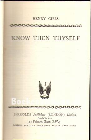 Know Then Thyself Know Then Thyself