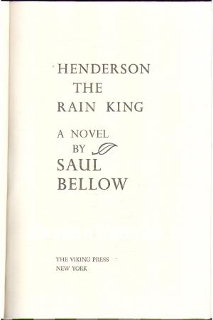 Henderson the Rain KIng