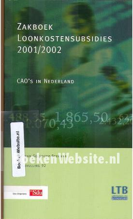 Zakboek Loonkosten subsidies 2001/2002