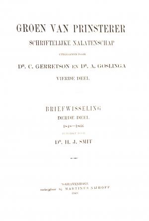 Briefwisseling Groen van Prinsterer deel III 1848-1866