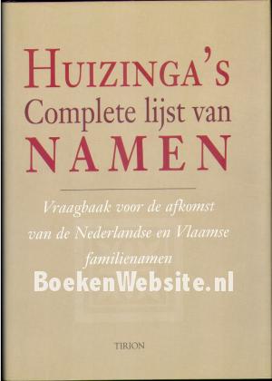 Huizinga's complete lijst van namen
