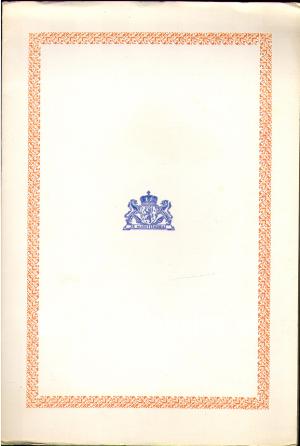 Menukaart in honor of H.M. Queen Juliana of the Netherlands