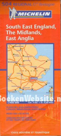 Michelin 504 Soyth East England, The Midlands, East Anglia