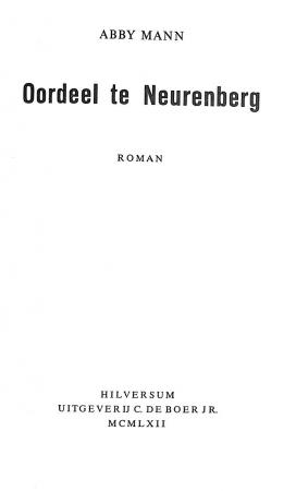 Oordeel te Neurenberg Oordeel te Neurenberg