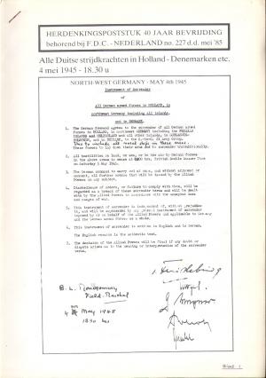 Overeenkomst capitulatie 4 mei 1945