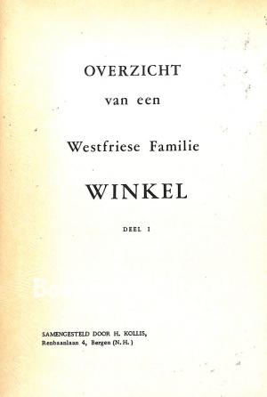 Overzicht van een Westfriese Familie Winkel I