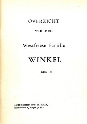 Overzicht van een Westfriese Familie Winkel II