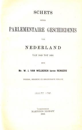 Schets eener Parlementaire Geschiedenis van Nederland van 1849 tot 1891