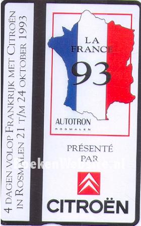 Telefoonkaart Citroen, Autotron 1993