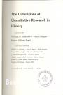 The Dimensions of Quantitative Research in History