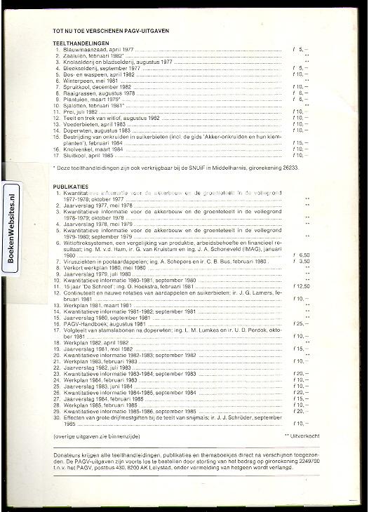 Kwantitatieve informatie 1985-1986