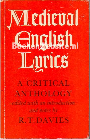 Medieval English Lyrics, Davies R.T. | BoekenWebsite.nl