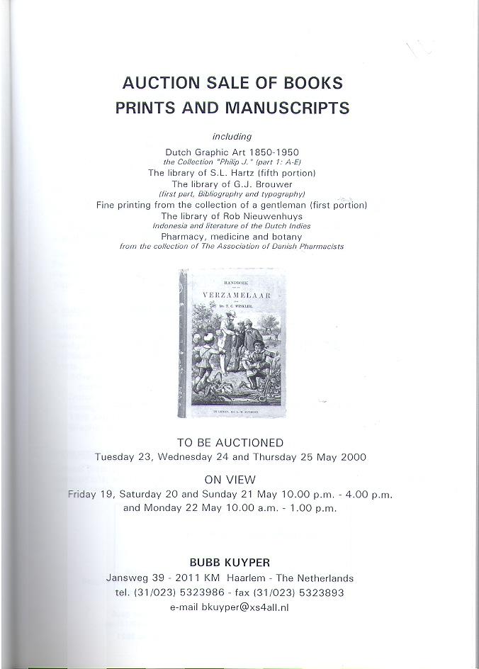 Auction Sale of Books, Prints and Manuscripts 2000