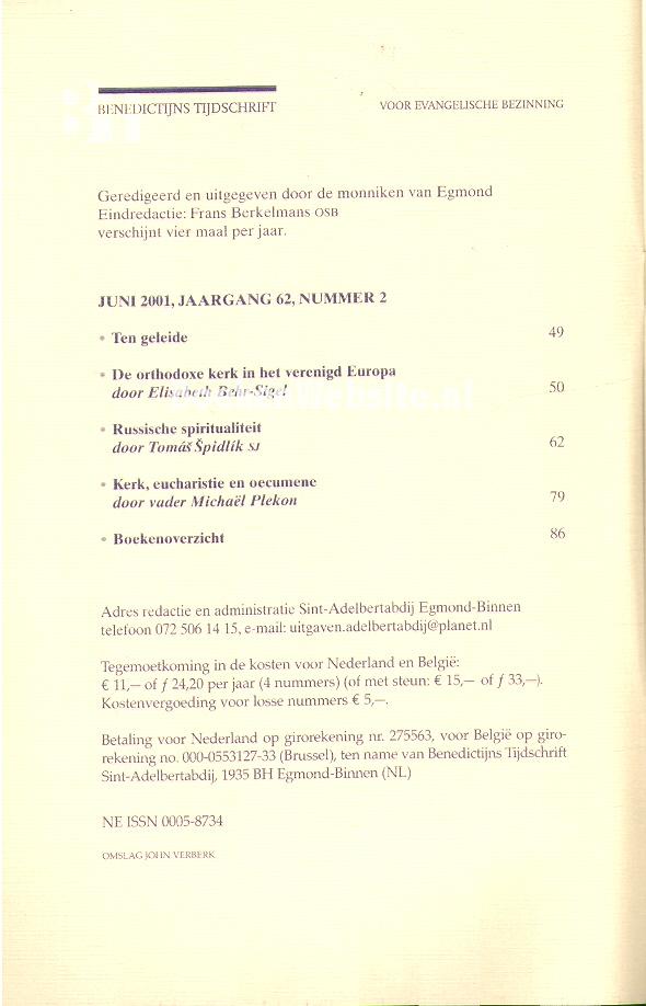 Benedictijns tijdschrift 2001/2