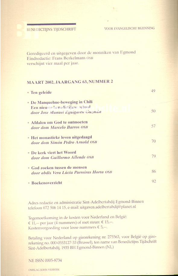 Benedictijns tijdschrift 2002/2