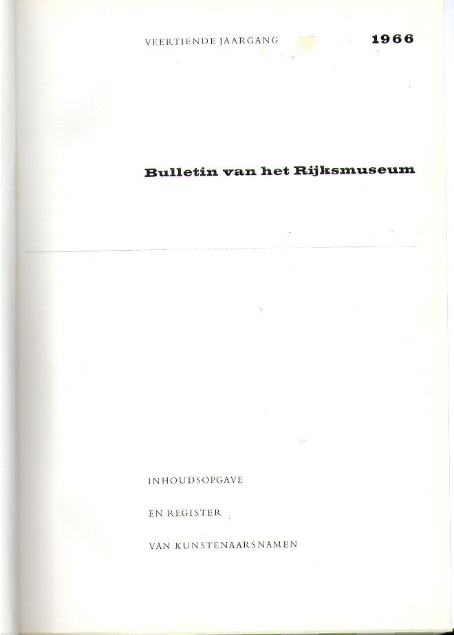 Bulletin Rijksmuseum 1966 - 1968