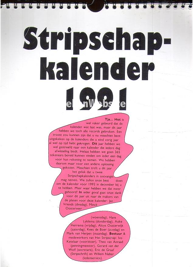 Stripschapkalender 1991